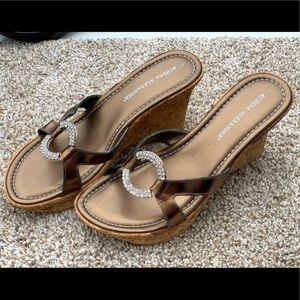 Bronze Slip-on Sandals